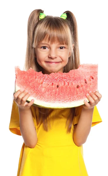 Little girl with watermelon — Stock Photo, Image