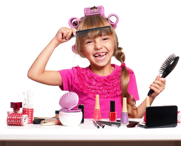 Makeup little girl — Stock Photo, Image