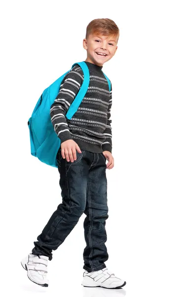 Junge mit Rucksack — Stockfoto