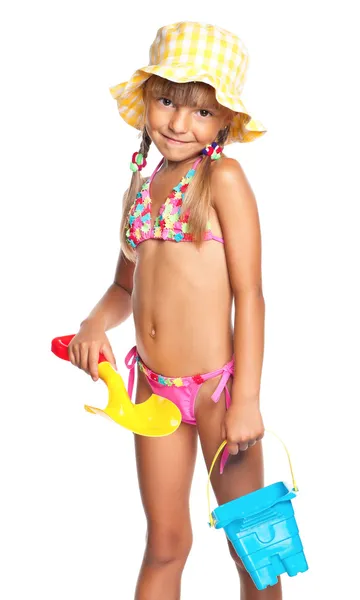 Little girl in swimsuit — Stock Photo, Image