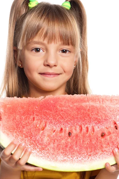 Little girl with watermelon — Stock Photo, Image