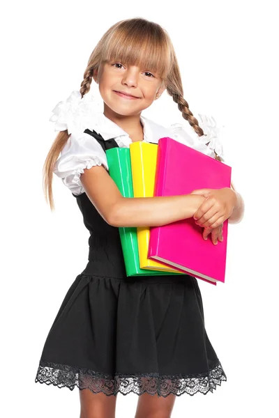 Little girl with books — Stock Photo, Image