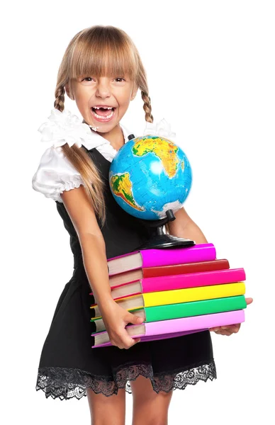 Little girl with globe — Stock Photo, Image