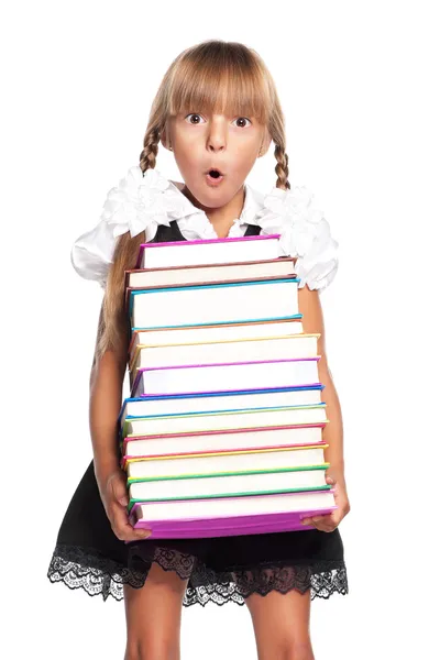 Holčička s knihami — Stock fotografie