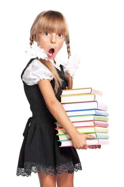 Bambina con libri — Foto Stock