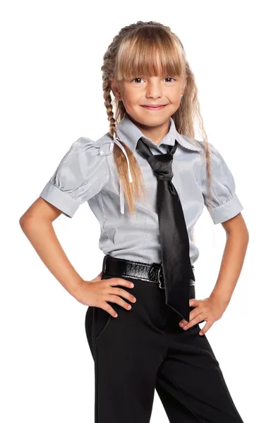 Kleines Mädchen in Schuluniform — Stockfoto