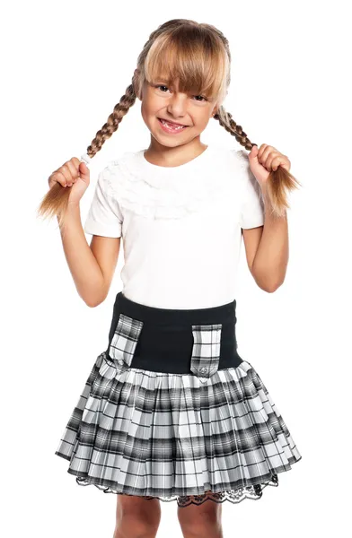 Girl with pigtails — Stock Photo, Image