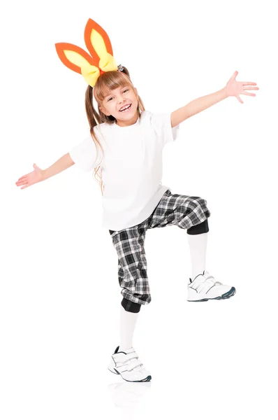 Girl with rabbit ears — Stock Photo, Image