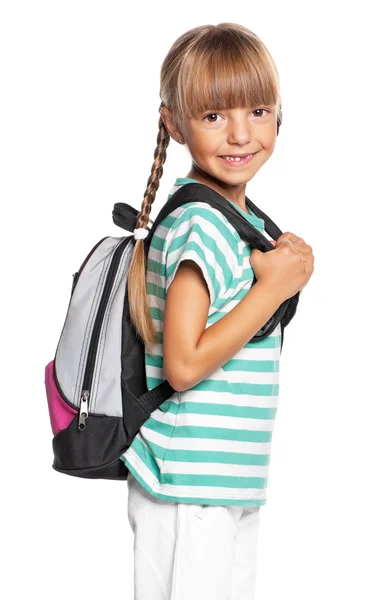 小女孩用背包 — 图库照片