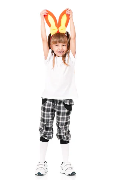 Girl with rabbit ears — Stock Photo, Image