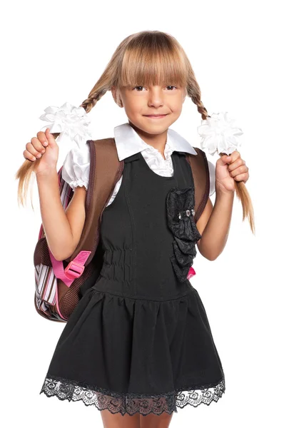 Little girl with backpack — Stock Photo, Image