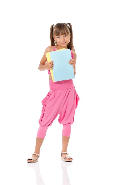 Niña con libros —  Fotos de Stock