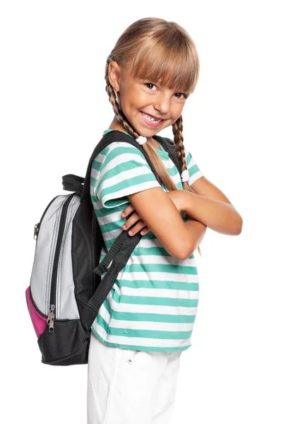 Kleines Mädchen mit Rucksack — Stockfoto