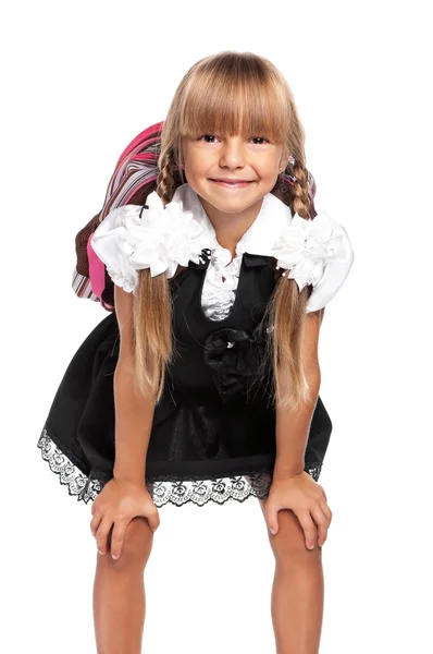 Kleines Mädchen mit Rucksack — Stockfoto