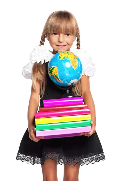 Little girl with globe — Stock Photo, Image