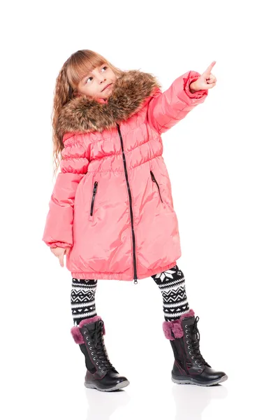 Küçük kız kış giyim — Stok fotoğraf