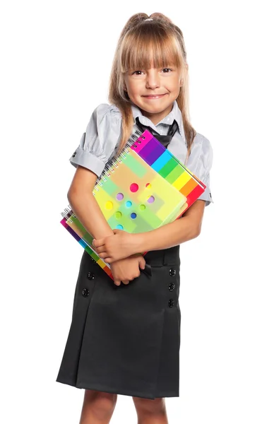 Bambina con quaderni — Foto Stock