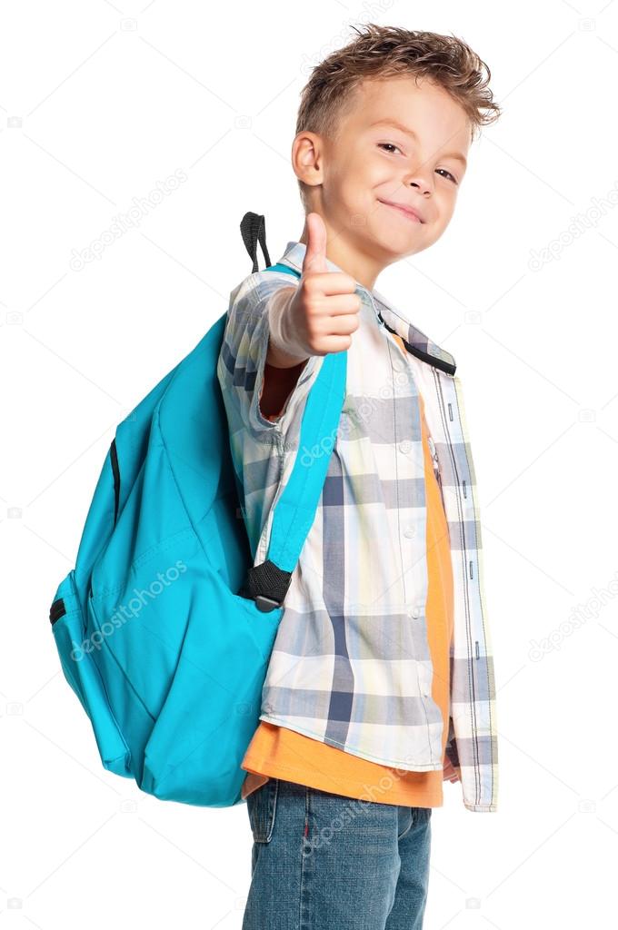 Boy with backpack