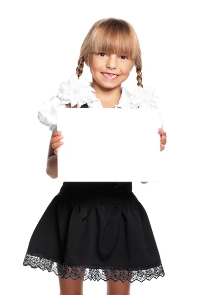 Girl with blank — Stock Photo, Image