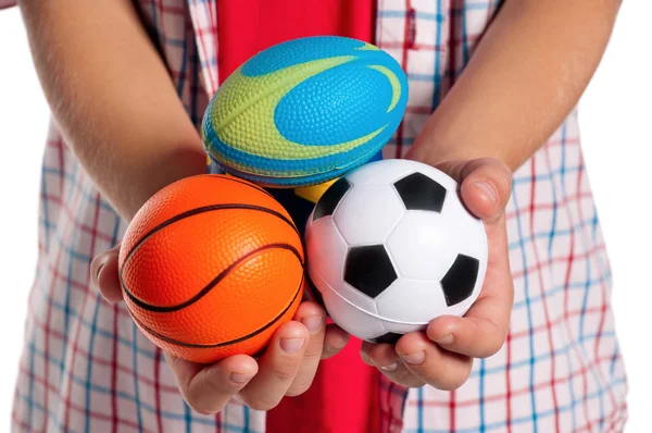 Boy with small balls — Stock Photo, Image