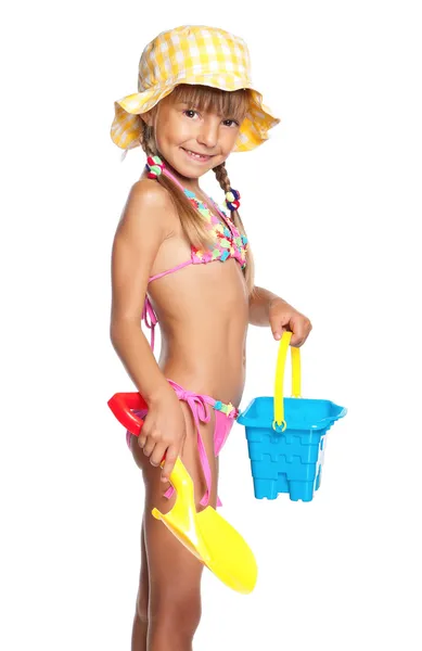 Little girl in swimsuit — Stock Photo, Image