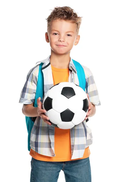 Jongen met voetbal — Stockfoto