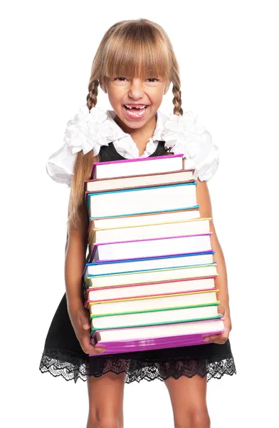 Ragazza con libri — Foto Stock