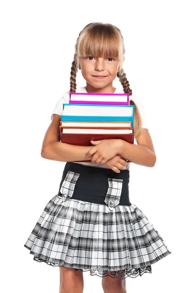 Dívka s knihami — Stock fotografie