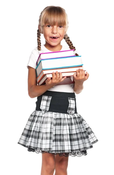 Ragazza con libri — Foto Stock