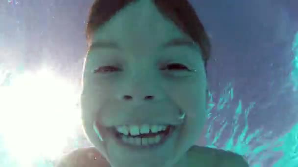 Boy in pool — Stock Footage Boy in pool Video Clip