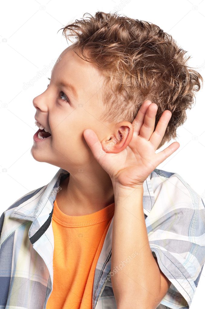 Boy listens to gossip