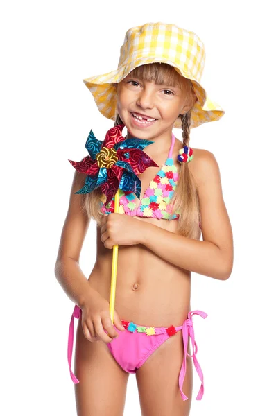 Little girl in swimsuit — Stock Photo, Image