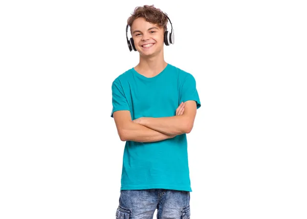 Chłopiec słuchający muzyki — Zdjęcie stockowe