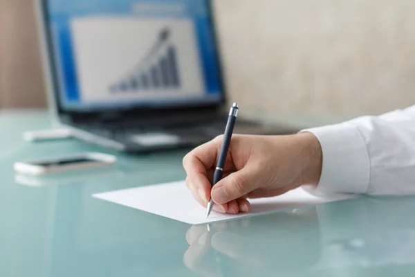 Businessman writing — Stock Photo, Image