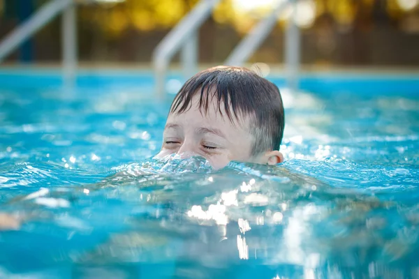 Little boy playing submarine — Stock Photo, Image