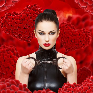 seksi dominatrix kelepçe ile