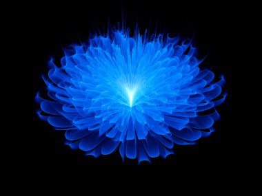 Blue space flower background clipart
