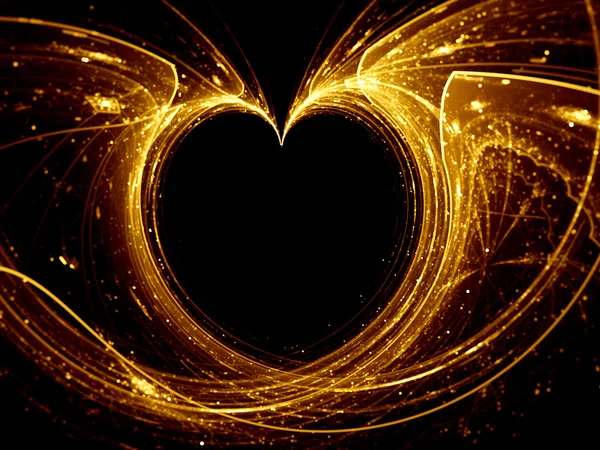 Gold glowing heart — Stock Photo, Image