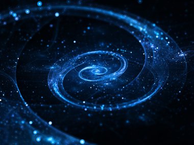 Spiral galaxy in deep space clipart