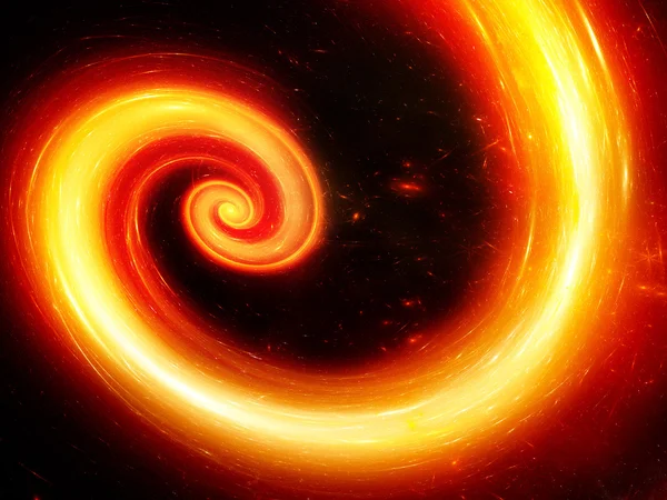 Espiral de fogo no espaço — Fotografia de Stock