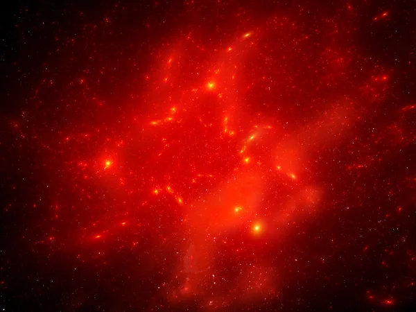 Röd dimma i rymden — Stockfoto