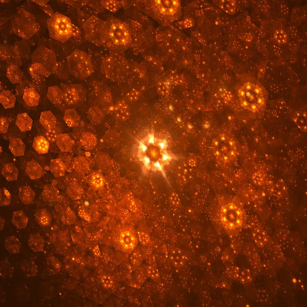 Hexagones naranjas brillantes —  Fotos de Stock