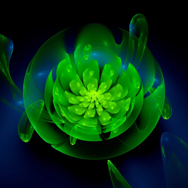 绿色分形花 — 图库照片