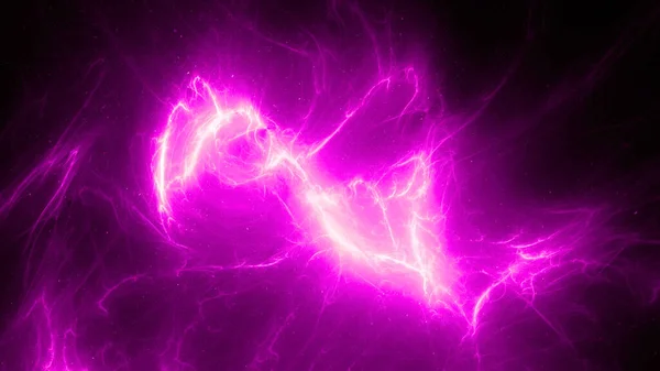 Pink glowing high energy plasma energy field in space, computer generated abstract background, 3D rendering
