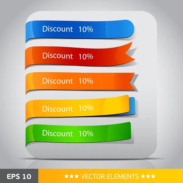 Kleur vector tags korting — Stockvector