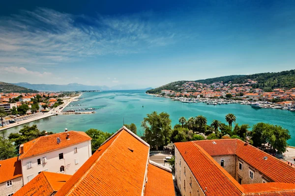 Luchtfoto van trogir in Kroatië — Stockfoto