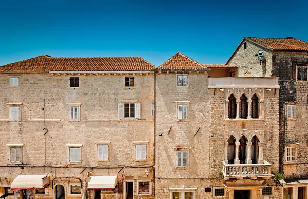 Skyline van de oude stad van trogir in Kroatië — Stockfoto