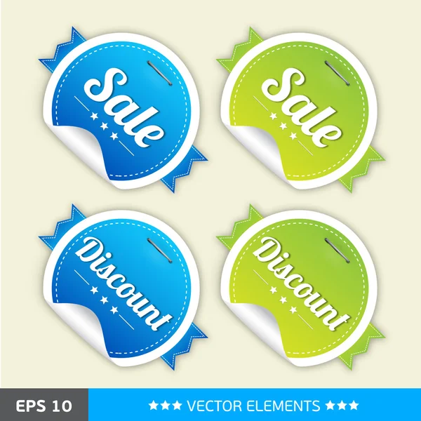 Set of sale retro tags — Stock Vector