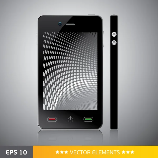 Téléphone portable réaliste avec écran blanc — Image vectorielle