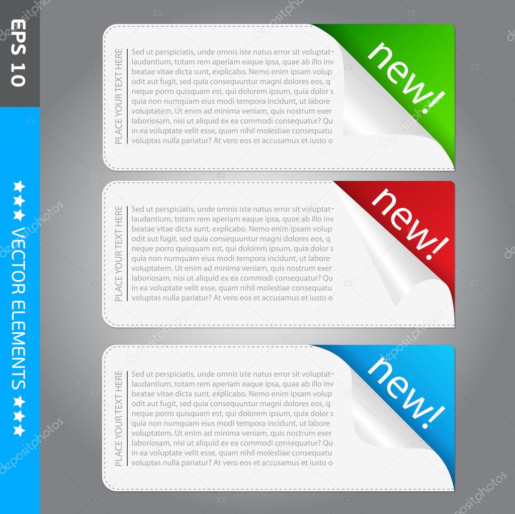 Long sticker tags for web banner